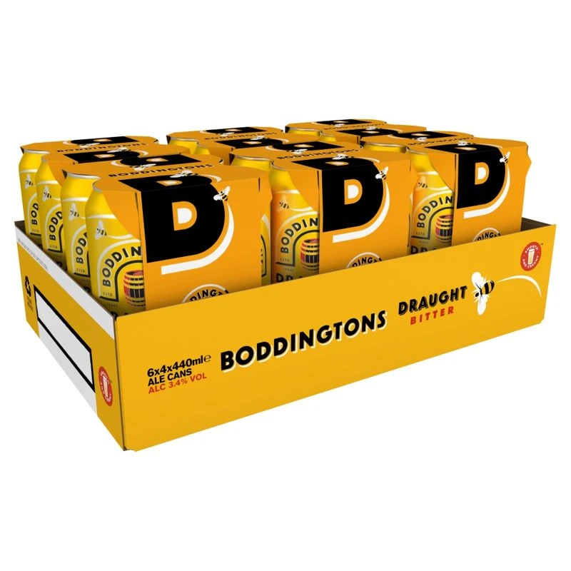 Boddingtons Draught Bitter Ale Beer Cans 440ml 4 Pack - Case Of 6 2 Boddingtons Draught Bitter Ale Beer Cans 440ml 4 Pack - Case Of 6 - Image 2