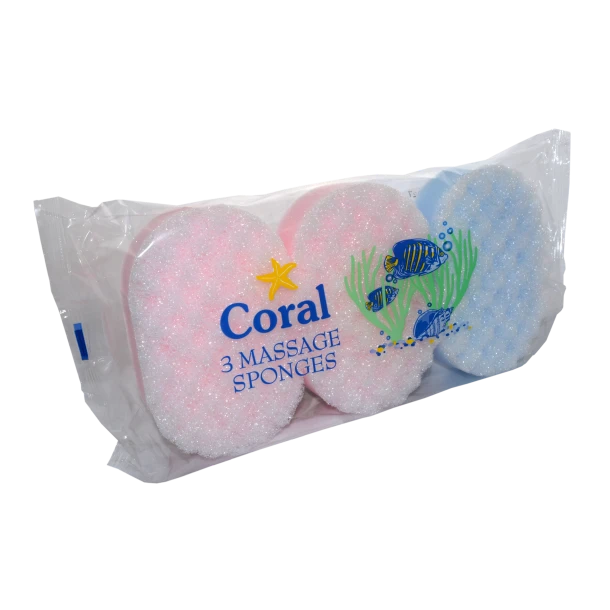 Pallet Deal : 1,000 X Coral Massage Sponges 3 Pack 1 Pallet Deal : 1,000 X Coral Massage Sponges 3 Pack