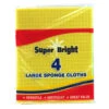 Super Bright Sponge Cloths 4 Pack Large - Case Of 10 -Mxwhole Sale 5011597302939