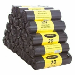 Poly-Lion Heavy Duty Black Refuse Sacks Bags 20 Roll Pack -Mxwhole Sale 5011929318591 1