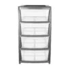Thumbs Up Pallet Deal : 12 X Plastic Storage Drawers 4 Tower Wide Platinum -Mxwhole Sale 5014348287561