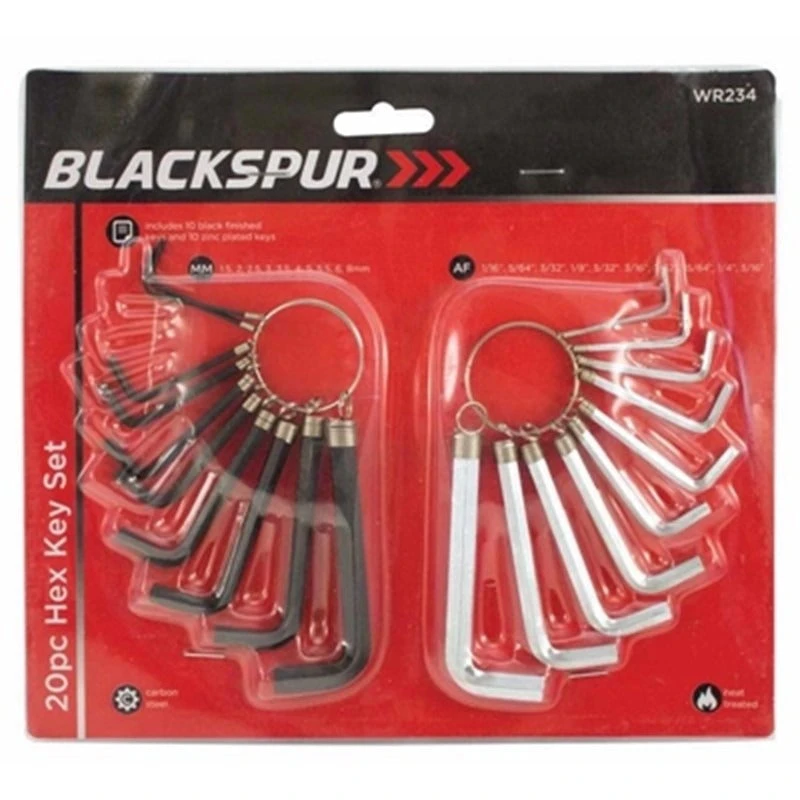 Blackspur Hexagon Key Set 20pk 1 Blackspur Hexagon Key Set 20pk