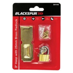 Blackspur 3" Hasp With Brass Padlock 25mm