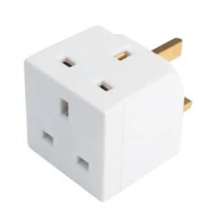Mains UK Wall Adaptor 2 Gang Fused 13A - Case Of 10