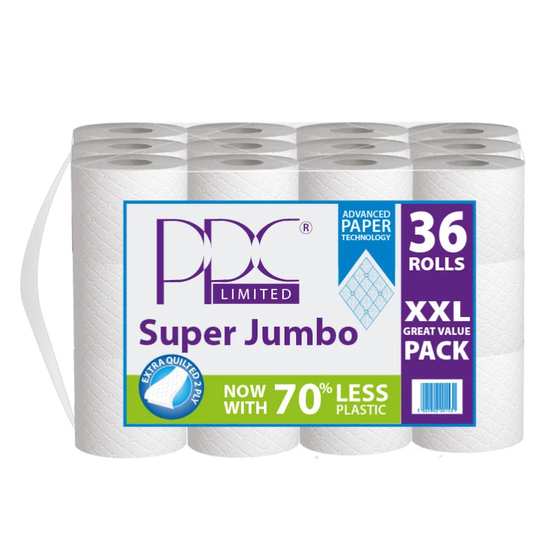 PPC Super Jumbo White Quality Toilet Paper 36 Roll Value Pack 1 PPC Super Jumbo White Quality Toilet Paper 36 Roll Value Pack