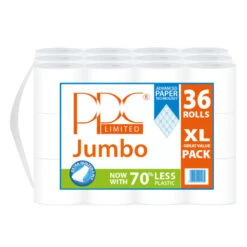 Pallet Deal : 60 X PPC Jumbo White Quality Toilet Paper 36 Roll Value Pack