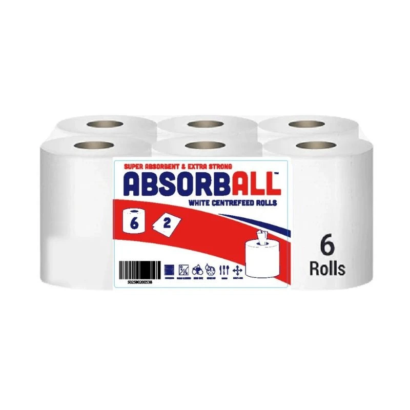 Pallet Deal : 99 X Absorball White Value Centrefeed Paper Tissue 6 Roll Pack 1 Pallet Deal : 99 X Absorball White Value Centrefeed Paper Tissue 6 Roll Pack
