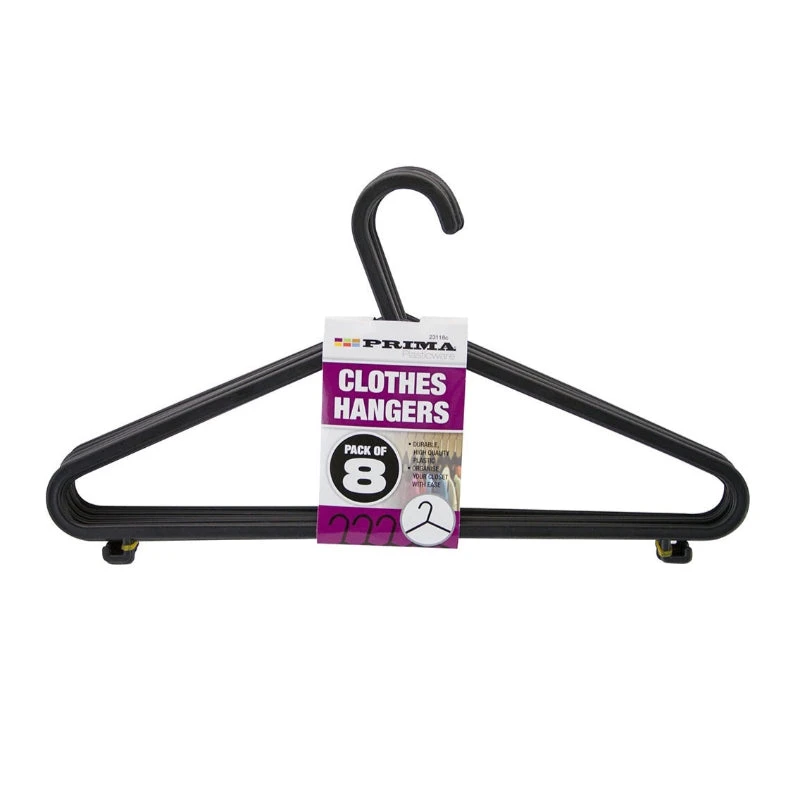 Prima Adult Plastic Hangers 8 Pack 1 Prima Adult Plastic Hangers 8 Pack