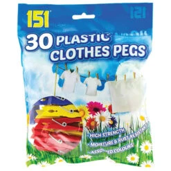 151 Plastic Clothes Pegs 30 Pack