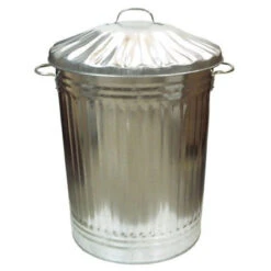 Galvanised Metal Dustbin 90L