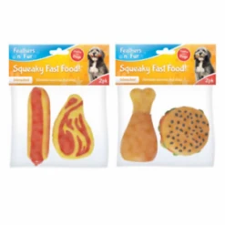Squeaky Dog Toy Fast Food Assorted 2pk