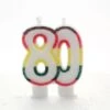 Multicolour Age 80 Candle - Case Of 6 -Mxwhole Sale 5055579131544