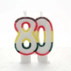 Multicolour Age 80 Candle - Case Of 6