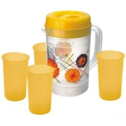 Vir Earth Printed Plastic Jug With Glass