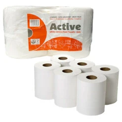 Active White Value Centrefeed Paper Tissue 6 Roll Pack
