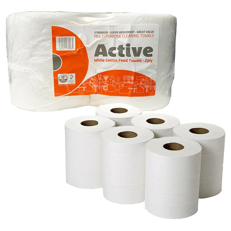 Active White Value Centrefeed Paper Tissue 6 Roll Pack 1 Active White Value Centrefeed Paper Tissue 6 Roll Pack