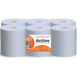 Active Blue Value Centrefeed Paper Tissue 6 Roll Pack - Case Of 2