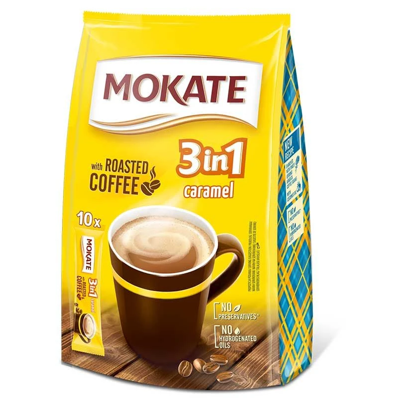 Mokate 3 In 1 Roasted Coffee Caramel 10 Pack - Case Of 10 1 Mokate 3 In 1 Roasted Coffee Caramel 10 Pack - Case Of 10