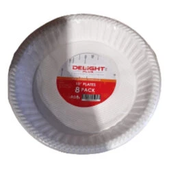 Delight Plus Plastic Plate 10" White 6 Pack