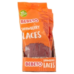 Bebeto Strawberry Laces 160g PMP £1 - Case Of 12 -Mxwhole Sale 8690146168034 T80