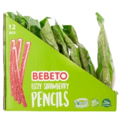 Bebeto Fizzy Strawberry Pencils 160g PMP £1 - Case Of 12 -Mxwhole Sale 8690146168713 T81