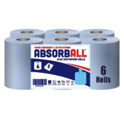 Absorball Blue Value Centrefeed Paper Tissue 6 Roll Pack