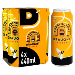 Boddingtons Draught Bitter Ale Beer Cans 440ml 4 Pack - Case Of 6