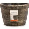 Rustico Planter 34cm X 25cm Black With Bronze -Mxwhole Sale CT340BB