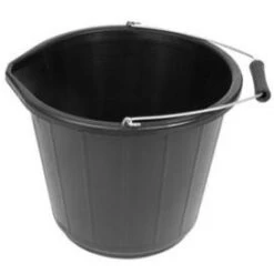 Heavy Duty Black Builders Bucket With Handle & Spout